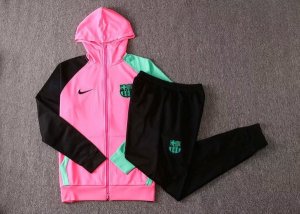 Sweat Shirt Capuche Barcelona 2020 2021 Rose Vert Pas Cher