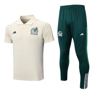 Polo Mexique Ensemble Complet 2022 2023 Blanc Vert