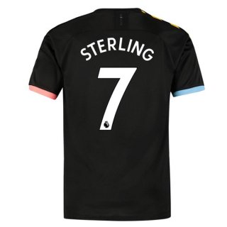 Maillot Manchester City NO.7 Sterling Exterieur 2019 2020 Noir Pas Cher