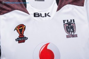 Champions Maillot Rugby Fidji RLWC 2017 2018 Blanc Pas Cher