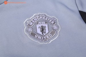 Survetement Manchester United 2017 2018 Gris Clair Noir Pas Cher