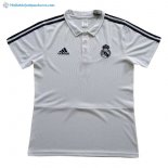 Polo Real Madrid 2017 2018 Blanc Noir Blanc Pas Cher