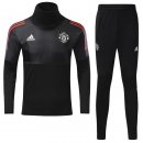 Survetement Manchester United 2017 2018 Noir Rouge Pas Cher