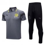 Polo Borussia Dortmund Ensemble Complet 2023 2024 Gris Noir
