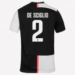 Maillot Juventus NO.2 De Sciglio Domicile 2019 2020 Blanc Noir Pas Cher