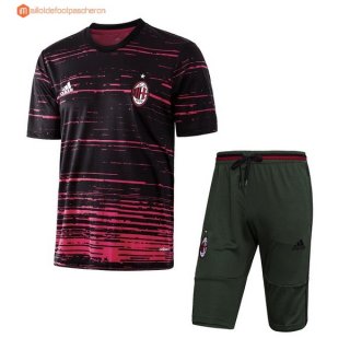 Entrainement Milan Ensemble Complet 2017 2018 Noir Rose Pas Cher