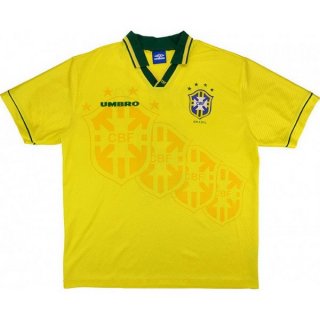 Maillot Brésil Domicile Retro 1994 1997 Jaune Pas Cher