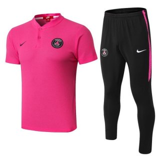 Polo Ensemble Complet Paris Saint Germain 2018 2019 Rose Noir Pas Cher