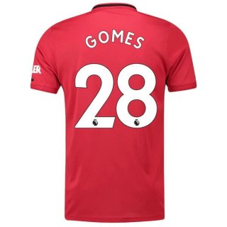 Maillot Manchester United NO.28 Gomes Domicile 2019 2020 Rouge Maillot Manchester United NO.28 Gomes Domicile 2019 2020 Rouge