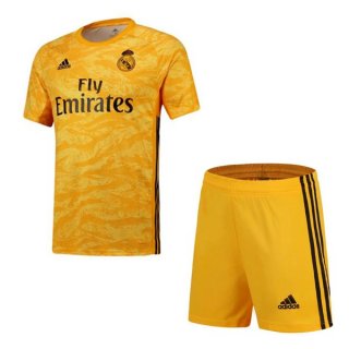 Maillot Real Madrid Domicile Enfant Gardien 2019 2020 Jaune Pas Cher