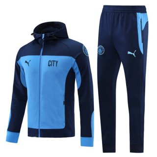 Sweat Shirt Capuche Manchester City 2021 2022 Bleu Pas Cher