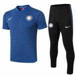 Polo Ensemble Complet Inter Milan 2018 2019 Bleu Noir Pas Cher