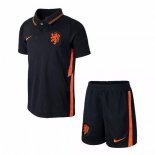 Maillot Pays-Bas Exterieur Enfant 2020 Noir Pas Cher