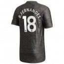 Maillot Manchester United NO.18 B. Fernandes Exterieur 2020 2021 Noir Pas Cher