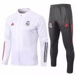 Survetement Real Madrid 2020 2021 Blanc Gris Rouge Pas Cher