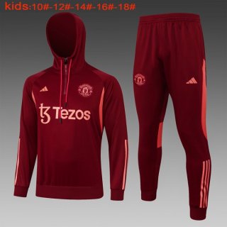 Enfant Sweat Shirt Capuche Manchester United 2024 Rouge 2 Enfant Sweat Shirt Capuche Manchester United 2024 Rouge 2