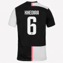 Maillot Juventus NO.6 Khedira Domicile 2019 2020 Blanc Noir Pas Cher