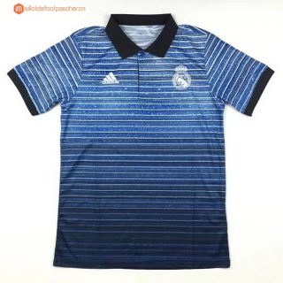 Polo Real Madrid 2017 2018 Bleu Noir Pas Cher