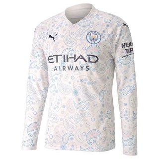 Thailande Maillot Manchester City Third ML 2020 2021 Blanc Pas Cher Thailande Maillot Manchester City Third ML 2020 2021 Blanc Pas Cher