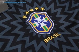 Maillot Entrainement Brésil Ensemble Complet 2018 Bleu Gris Pas Cher
