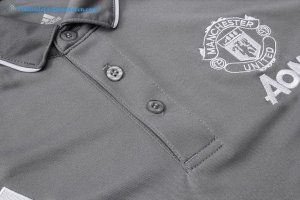 Polo Manchester United Ensemble Complet 2017 2018 Gris Pas Cher