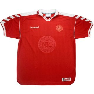 Maillot Dinamarca Domicile Retro 1998 Rouge Pas Cher