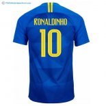 Maillot Brésil Exterieur Ronaldinho 2018 Bleu Pas Cher