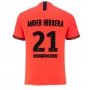 JORDAN Maillot Paris Saint Germain NO.21 Ander Herrera Exterieur 2019 2020 Orange Pas Cher