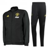 Survetement Enfant Manchester United 2019 2020 Noir Jaune Pas Cher