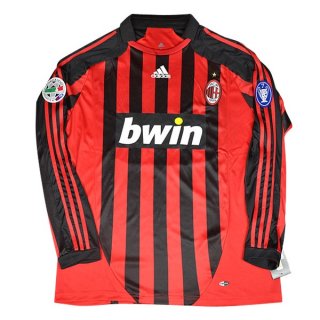 Maillot AC Milan Domicile ML Retro 2006 2007 Rouge Pas Cher