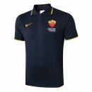 Polo AS Roma 2019 2020 Noir Jaune Pas Cher