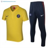 Polo Paris Saint Germain Ensemble Complet 2017 2018 Jaune Pas Cher