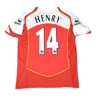 Maillot Arsenal Henry Domicile NO.14 Retro 2004/05 Rouge Pas Cher Maillot Arsenal Henry Domicile NO.14 Retro 2004/05 Rouge Pas Cher