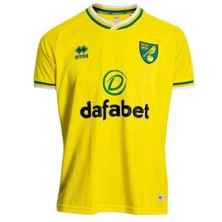 Thailande Maillot Norwich City Domicile 2020 2021 Jaune Pas Cher