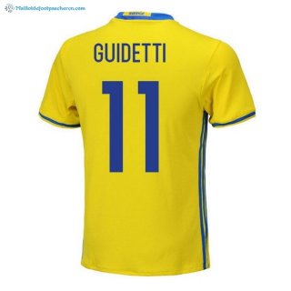 Maillot Sweden Domicile Guidetti 2018 Jaune Pas Cher