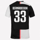 Maillot Juventus NO.33 Bernaroeschi Domicile 2019 2020 Blanc Noir Pas Cher