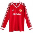 Maillot Manchester United Domicile ML Retro 1986 Rouge Pas Cher