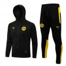 Sweat Shirt Capuche Ensemble Complet Borussia Dortmund 2022 2023 Noir Jaune