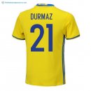 Maillot Sweden Domicile Durmaz 2018 Jaune Pas Cher