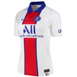 Maillot Paris Saint Germain Exterieur Femme 2020 2021 Blanc Pas Cher