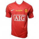 Maillot Manchester United Domicile Retro 2007 2008 Rouge Pas Cher