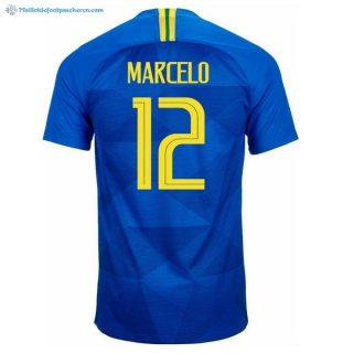 Maillot Brésil Exterieur Marcelo 2018 Bleu Pas Cher