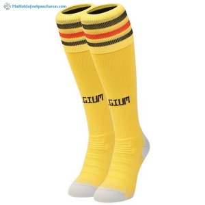 Chaussette Belgique Exterieur 2018 Jaune Pas Cher