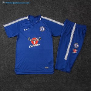 Entrainement Chelsea Conjunto Completo 2017 2018 Bleu Pas Cher