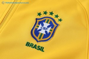 Survetement Brésil 2018 Jaune Vert Pas Cher