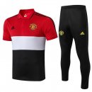 Polo Manchester United Ensemble Complet 2019 2020 Rouge Blanc Noir Pas Cher