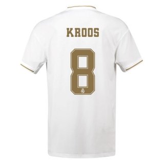 Maillot Real Madrid NO.8 Kroos Domicile 2019 2020 Blanc Pas Cher