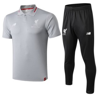 Polo Ensemble Complet Liverpool 2018 2019 Gris Noir Pas Cher Polo Ensemble Complet Liverpool 2018 2019 Gris Noir Pas Cher