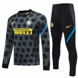 Survetement Inter Milan 2020 2021 Gris Noir Pas Cher