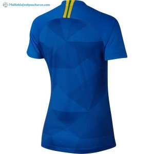 Maillot Brésil Exterieur Femme 2018 Bleu Pas Cher